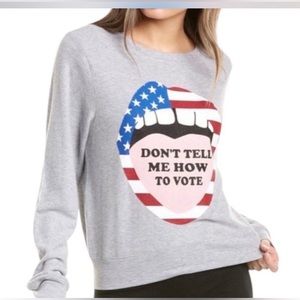 NWT - Wildfox Don't‎ Tell Me How To Vote Baggy Beach Jumper in Heather Gray